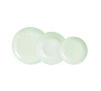 LUMINARC DIWALI PARADISE, Service de table en verre opale vert, 12 pièces, 4 personnes