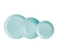 Luminarc Diwali Service de table 18 pièces Turquoise Opale 6 personnes