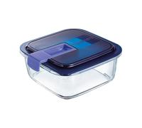 Luminarc Easy Box Récipient carré hermétique en verre 18 x 18,5 x 7 cm - 122 cl Transparent