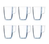 Luminarc Lot de 6 tasses à café en verre 40 cl pour petit-déjeuner Noir