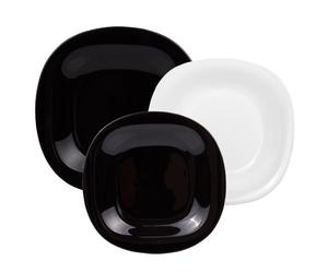 Luminarc N1479 Service de Table 18 pièces Carine, Verre, Blanc/Noir 05009