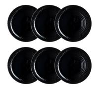 Luminarc Pampille Noir 6 Assiettes plates en verre 25 cm