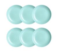 Luminarc Pampille Turquoise 6 Assiettes plates en verre 19 cm