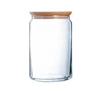 Luminarc – Bocal en verre – Pure Jar Wood – Couvercle bois 2 L – Transparent