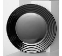 Assiette Plate Harena Noir - Luminarc - Verre Trempé Extra Résistant
