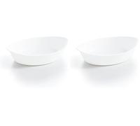 Luminarc - Plat ovale Blanc Smart Cuisine Carine 250°C - Plat à Four en Verre Innovant - Léger et Extra-Résistant - Nettoyage Facile - Fabrication en France - Dimensions 25x15 cm (Lot de 2)