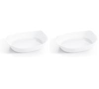 Luminarc - Plat rectangulaire Blanc Smart Cuisine Carine 250°C - Plat à Four en Verre Innovant - Léger et Extra-Résistant - Nettoyage Facile - Fabrication en France - Dimensions 30x22 cm (Lot de 2)