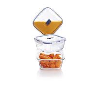 Luminarc Pure Box Active, x 3 Boîtes de Conservation hermétique carrée en verre, 0,38 + 0,76 + 1,22 L