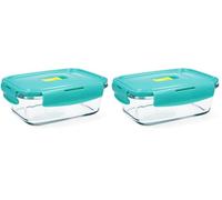 Luminarc Pure Box Holy Récipient rectangulaire hermétique en verre bicolore 82 cl (Lot de 2)