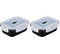 Luminarc Pure Box Lot de 2 récipients hermétiques en verre 16 x 11 x 7 cm - 82 cl bicolore