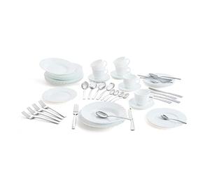 Luminarc Trianon Boîte de 18 assiettes, 6 tasses et 24 couverts 24,5 x 22,5 x 19,5 cm/22 cl/26 cm-2,5 mm Multicolore