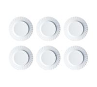 Luminarc Trianon Lot de 6 assiettes plates opales 24,5 cm Opale Passe au micro-ondes Passe au réfrigérateur Recyclable