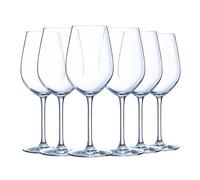 Luminarc Verre à Vin Menades 36 cl Lot de 6 | Verre transparent résistant, verre à pied pour dégustation, compatible lave-vaisselle, fabriqué en France