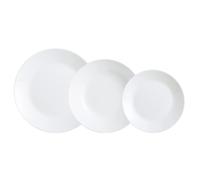 Luminarc Zelie - Service de table de 18 pièces, en verre, Blanc