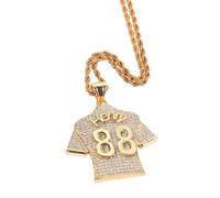 Luminaryxy Collier pendentif personnalisé avec nom et numéro de maillot de football, breloque sportive sertie de diamants, bijou hip-hop pour homme