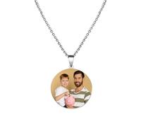 Luminaryxy Collier pendentif photo cœur personnalisé, cadeau commémoratif fait main avec photo et texte personnalisés pour elle ou lui