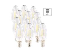 Luminea 12 ampoules bougie LED E14 - 4 W - 470 lm - Blanc chaud