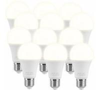 12 ampoules LED E27 High Power 11 W - Blanc chaud Luminea