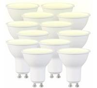 12 spots LED GU10 - 7 W - 540 lm - Blanc chaud Luminea