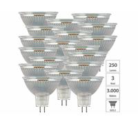 Luminea 18 spots LED GU5.3 - 3 W - 250 lm - Blanc chaud