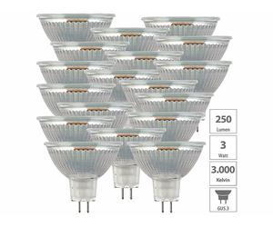 Luminea 18 spots LED GU5.3 - 3 W - 250 lm - Blanc chaud