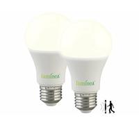 Luminea 2 ampoules LED avec capteur de mouvement E27 / 9 W / 850 lm / blanc chaud 3000 K