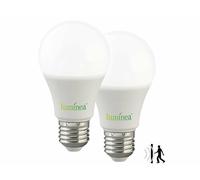 Luminea 2 ampoules LED avec capteur de mouvement E27 / 9 W / 850 lm / blanc lumière du jour 6500 K
