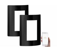 Luminea 2 appliques murales connectées 600 lm compatibles commandes vocales - noir