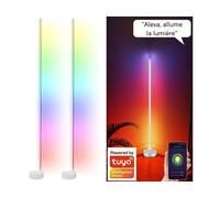 Luminea 2 lampes à pied LED connectées 750 lm avec commandes vocales - coloris blanc