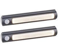 Luminea 2 lampes de placard sans fil à LED avec détecteur - 25 lm - Noir