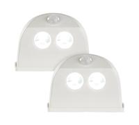 Luminea 2 lampes de porte sans fil à LED avec détecteur - 50 lm - Blanc