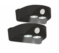 Luminea 2 lampes de porte sans fil à LED avec détecteur - 50 lm - Noir