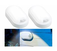 Luminea 2 lampes LED ovales antichoc 1050 lm / 15 W / 4000 K - Avec détecteur