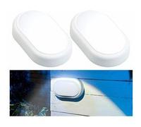 Luminea : 2 lampes LED ovales antichoc 15 W - 1050 lm - Blanc Blanc