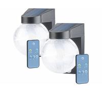 Luminea 2 lampes murales solaires à LED en verre craquelé avec détecteurs de mouvement