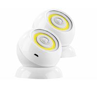 Luminea 2 lampes sans fil 200 lm à LED COB et détecteur de mouvement WL-420 - Blanc