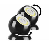 Luminea 2 lampes sans fil 200 lm à LED COB et détecteur de mouvement WL-420 - Noir
