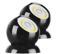 Luminea 2 lampes sans fil 200 lm à LED COB et détecteur de mouvement WL-420 - Noir