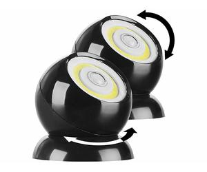 Luminea 2 lampes sans fil 200 lm à LED COB et détecteur de mouvement WL-420 - Noir