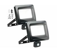 Luminea : 2 mini projecteurs étanches à LED 50 W / 4000 lm - Blanc jour Blanc G