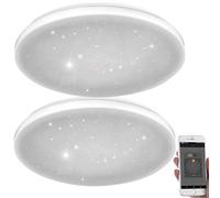 Luminea 2 plafonniers ciel étoilé connectés et compatibles avec Alexa & Google Assistant Home Control
