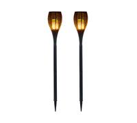 Luminea 2 torches de jardin 64 LED avec effet flamme et batterie 2000 mAh