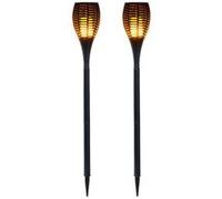 Lanterne Luminea : 2 torches de jardin 64 LED avec effet flamme et batterie 2000 mAh