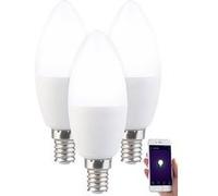 Luminea : 3 ampoules à LED connectéea E14 Blanc réglable LAV-90.w