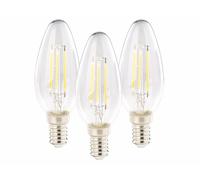 3 ampoules bougies LED E14 - 4 W - 470 lm - Blanc chaud [Luminea]