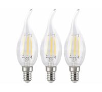 Luminea : 3 ampoules LED à filament bougie E14 - 4 W - 470 lm - Blanc chaud Blanc chaud G