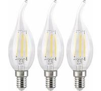 : 3 ampoules LED à filament bougie E14 - 4 W - 470 lm - Blanc chaud
