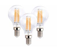 Luminea 3 ampoules LED filament E14 à intensité variable - 4 W - 470 lm - Blanc chaud