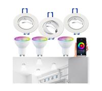 Luminea 3 cadres encastrables coloris blanc avec 3 ampoules LED LAV-300.zigbee