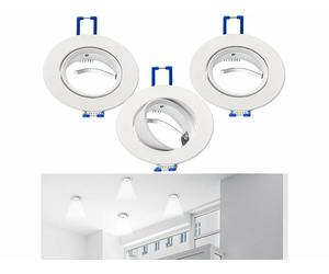 Luminea 3 cadres encastrables pour ampoule MR16 angle réglable - coloris blanc